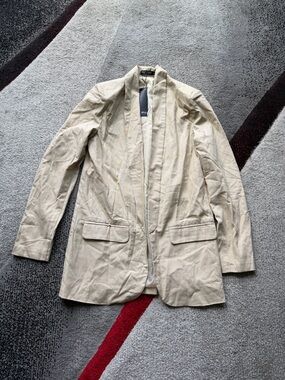 Nasty Gal Cream Keep Out Of It Linen Blazer